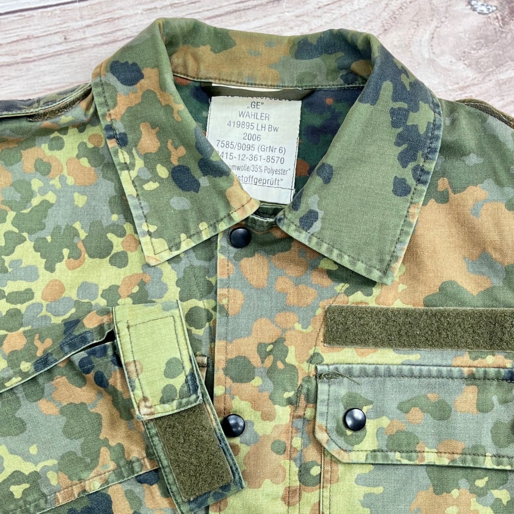 Vtg German Army Flecktarn Camo Field Shirt Jacket Bundeswehr GrNr 6‎ 2006 Wahler